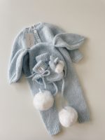 Alpaca Knit Bunny Romper Set – Baby Bonnet & Booties - Image 4