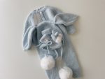 Alpaca Knit Bunny Romper Set – Baby Bonnet & Booties - Image 2