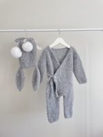 Alpaca Blend Baby Bunny Set – Romper and Bonnet - Image 8