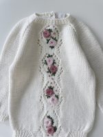 Merino Baby Romper Set, Floral Bonnet and Socks, 0-3 Months - Image 4