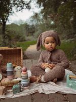 Baby Alpaca Knit Bunny Set – Romper & Bonnet, Genuine Fur Pom - Image 8