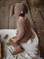Baby Alpaca Knit Bunny Set – Romper & Bonnet, Genuine Fur Pom - Image 2