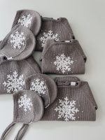 Merino Baby Romper and Bonnet Set - Grey Snowflake Knit, 6-9 Months - Image 5