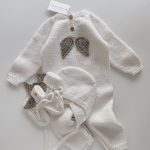Merino Wool Baby Angel Outfit – Romper, Bonnet & Booties
