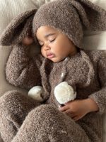 Alpaca Knit Baby Romper and Bunny Bonnet Set - Image 7