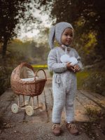 Alpaca Blend Baby Bunny Set – Romper and Bonnet - Image 5