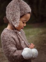 Baby Alpaca Knit Bunny Set – Romper & Bonnet, Genuine Fur Pom - Image 7