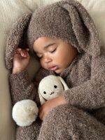 Alpaca Knit Baby Romper and Bunny Bonnet Set - Image 5