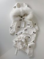 Merino Baby Romper with Fur Trim Hood & Bonnet - Image 8