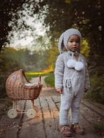 Alpaca Blend Baby Bunny Set – Romper and Bonnet - Image 3
