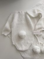 Angora Baby Bunny Romper and Bonnet – Cream Knit Outfit - Image 8