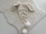 Alpaca Baby Bunny Bonnet – Rabbit Fur Pom Poms, Photo Prop - Image 5