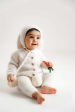 Alpaca Knit Baby Bunny Outfit – Romper and Bonnet Set - Image 5