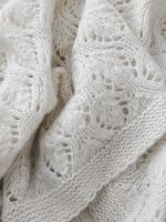 Cream Alpaca Baby Blanket – Hand-Knitted, Genuine Fur Pom Poms - Image 4