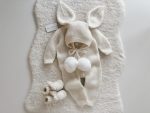 Knit Alpaca Baby Bunny Outfit – Bonnet & Booties Set