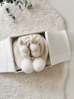 Knit Alpaca Baby Bunny Outfit – Bonnet & Booties Set - Image 8