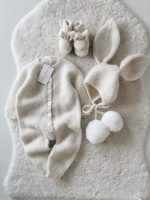 Knit Alpaca Baby Bunny Outfit – Bonnet & Booties Set - Image 7