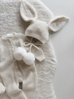 Knit Alpaca Baby Bunny Outfit – Bonnet & Booties Set - Image 5