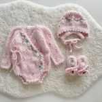 Embroidered Angora Baby Girl Outfit – Romper, Bonnet & Booties Set