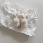 Angora Bunny Booties (0-3 Months) – Milky White Baby Shoes