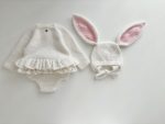 Angora Baby Romper and Bunny Bonnet Set – Ruffle Photo Props