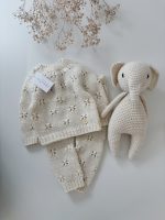 Hand Knitted Baby Outfit – Sweater, Pants & Elephant Toy - Image 3