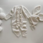 Baby Romper and Bunny Bonnet Set – Merino Mohair Knit Outfit