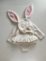 Angora Baby Romper and Bunny Bonnet Set – Ruffle Photo Props - Image 2