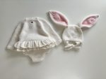 Angora Baby Romper and Bunny Bonnet Set – Ruffle Photo Props - Image 5