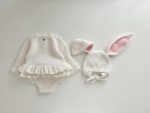 Angora Baby Romper and Bunny Bonnet Set – Ruffle Photo Props - Image 8