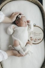 Baby Alpaca Knit Romper Set – Newborn Photo Prop, Cream Bonnet & Socks - Image 6