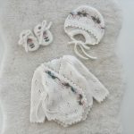Angora Baby Romper Set – Floral Bonnet & Booties, Newborn Outfit