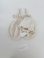 Baby Alpaca Romper and Bonnet Set – Cream Knit Outfit - Image 3