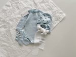 Baby Cotton Knit Romper, Bonnet and Socks Set, Photo Prop