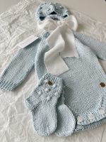 Baby Cotton Knit Romper, Bonnet and Socks Set, Photo Prop - Image 8