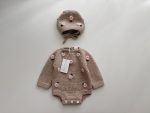 Merino Wool Baby Romper and Bonnet Set: Embroidered Newborn Outfit - Image 4