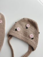 Baby girl romper and bonnet with roses embroidery - Set of 2 - Photography props - Image 3