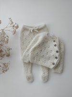 Alpaca Baby Sweater and Footed Pants Set – Cream Knit Outfit - Image 5
