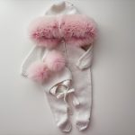 Merino Baby Romper with Genuine Fur Trim Hood & Bonnet