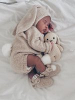 Baby Alpaca Bunny Bonnet – Newborn Photo Prop