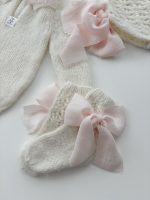 Knit Baby Alpaca Romper, Bonnet & Socks – Cream Newborn Set - Image 8