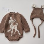 Romper and bonnet with deer - Set of 2 - Christmas outfit - Photography props