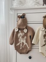 Romper and bonnet with deer - Set of 2 - Christmas outfit - Photography props - Image 3