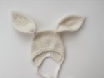 Alpaca Blend Baby Bunny Bonnet – Cream Knit Hat with Fur Pom Poms (3-6 Months) - Image 6