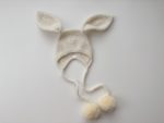 Alpaca Blend Baby Bunny Bonnet – Cream Knit Hat with Fur Pom Poms (3-6 Months) - Image 9