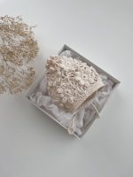 Hand Crochet Flower Baby Bonnet – Cream Cotton, 0-6 Months - Image 4