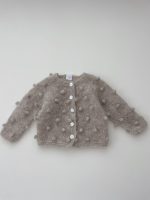 Alpaca Silk Baby Cardigan Set – Stone Popcorn Knit - Image 3