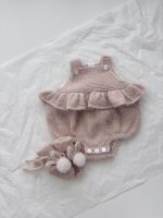 Ruffle Romper and Bunny Booties Set - Alpaca Mohair Blend, 0-3 Months - Image 3
