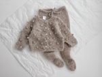 Alpaca Silk Baby Cardigan Set – Stone Popcorn Knit - Image 7