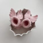 Angora Baby Booties – Newborn Girl Angel Wing Shoes (3-6 Months)